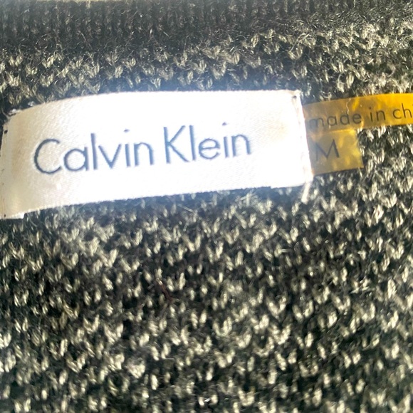 Ribbed Knitted Calvin Klein Womens Dress, Black & Grey Pattern - Picture 3 of 4